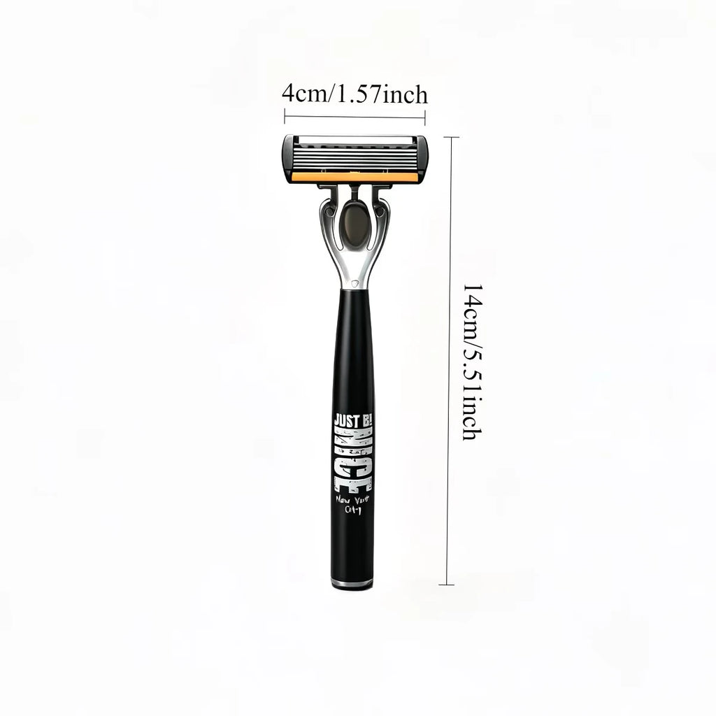 Men's Manual Safety Razor Set, featuring 6-layer stainless steel blades and an aloe vera lubricating strip | perfect as a gift.