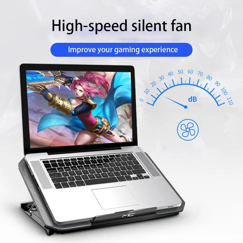 Gaming Laptop Cooler Large Size For 12-16 Inch Notebook Two USB Laptop Cooling Pads Wind Speed Adjustable Silent Laptop Stand