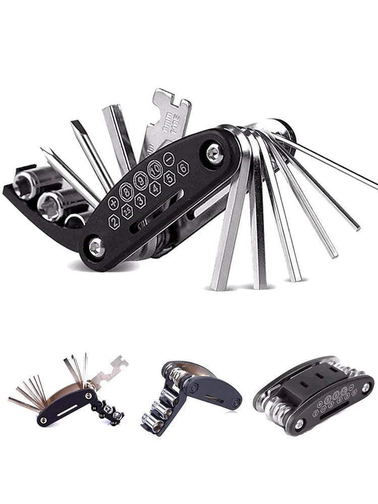 16 in 1 Portable Bicycle Repair Tools Kit Hex Wrench Nut Tire Screwdriver Motorcycle Bicycle Repair Tools