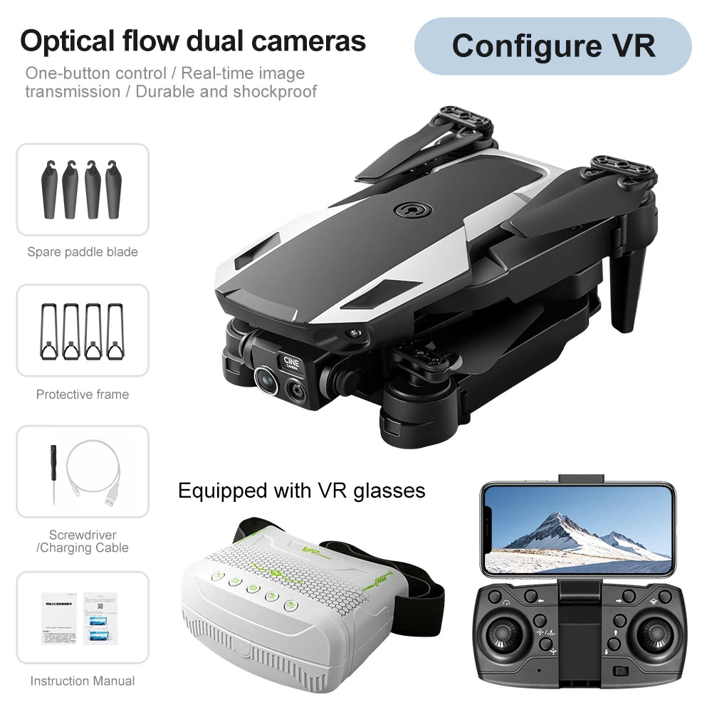 Original M1/M1VR Foldable GPS Drone 4K HD Dual Camera Flow Positioning VR Glasses Portable Outdoor RC Aerial Quadcopter