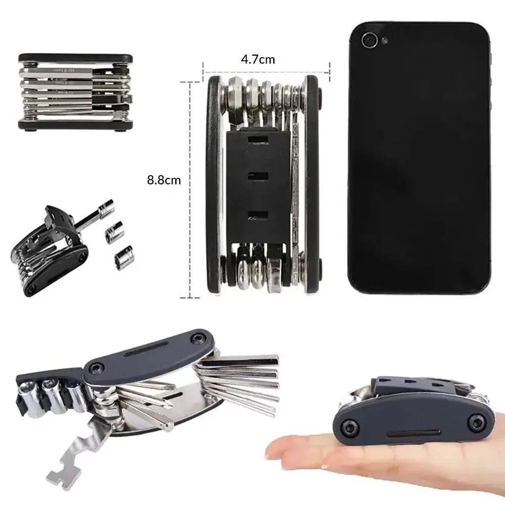 16 in 1 Portable Bicycle Repair Tools Kit Hex Wrench Nut Tire Screwdriver Motorcycle Bicycle Repair Tools