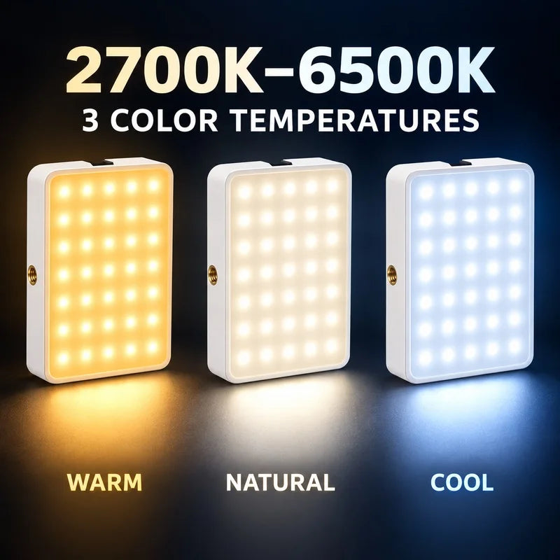 Y16 RGB LED Video Light Portable Pocket Fill Light 3 Color Temperatures for Selfie Vlog Photography Live Streaming