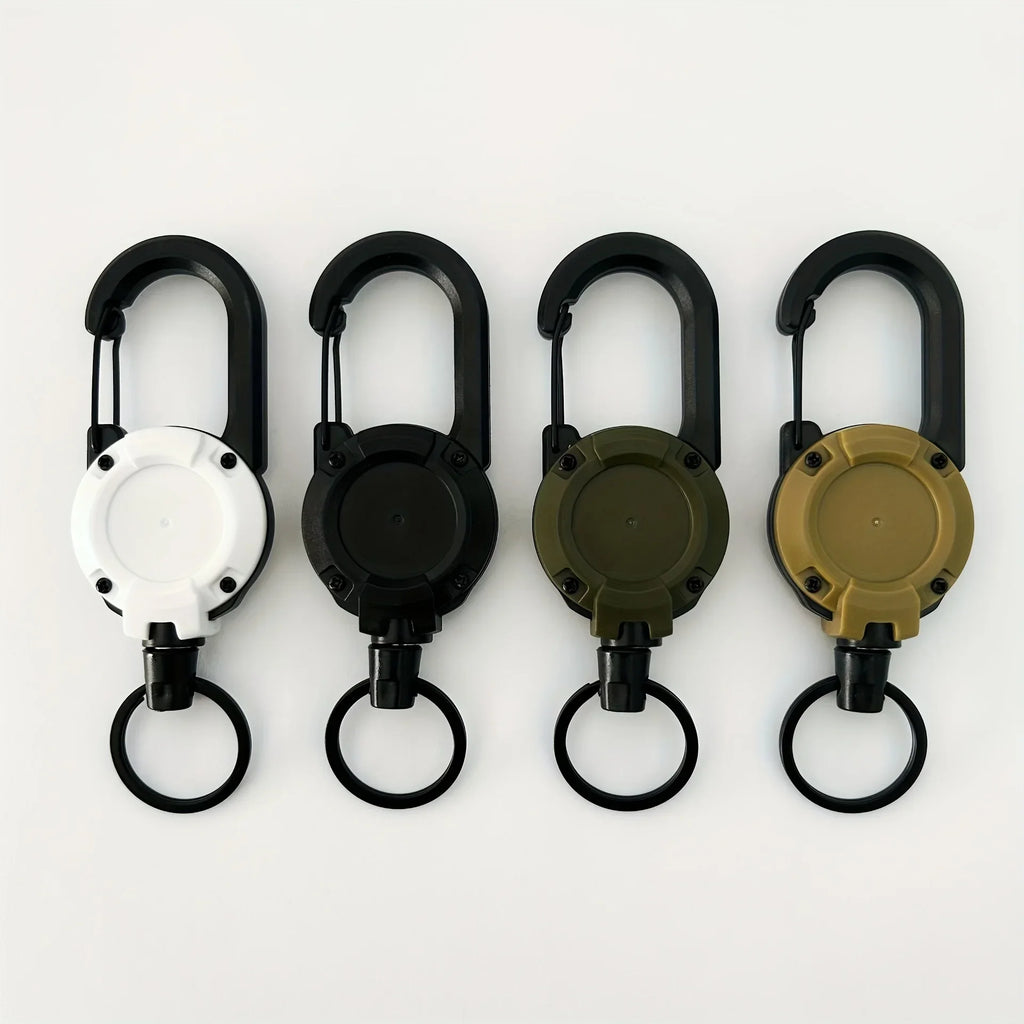 1/2/4pcs Extendable Retractable Holders Keychain Badge Reels Heavy Duty Clip With Carabiner Key Chain For Men Outdoor Bags