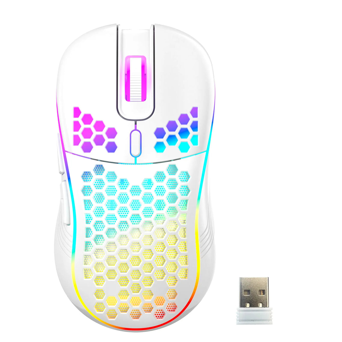 Honeycomb Wired Gaming Mouse RGB Backlight 7200 Adjustable DPI Ergonomic USB Computer Mice for Windows PC & Laptop Gamers