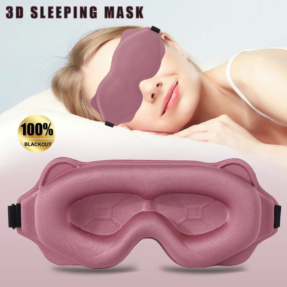 3D Contoured Sleep Mask-Soft Padded Light- Blocking Eye Mask