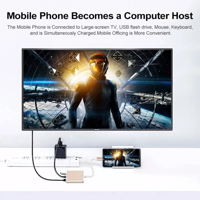 3-in-1 USB-C Hub with HDMI 4K, USB 3.0 & USB-C Charging