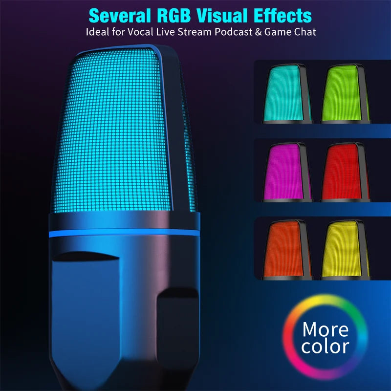 RGB USB Condenser Microphone for Gaming, Streaming & Podcasting