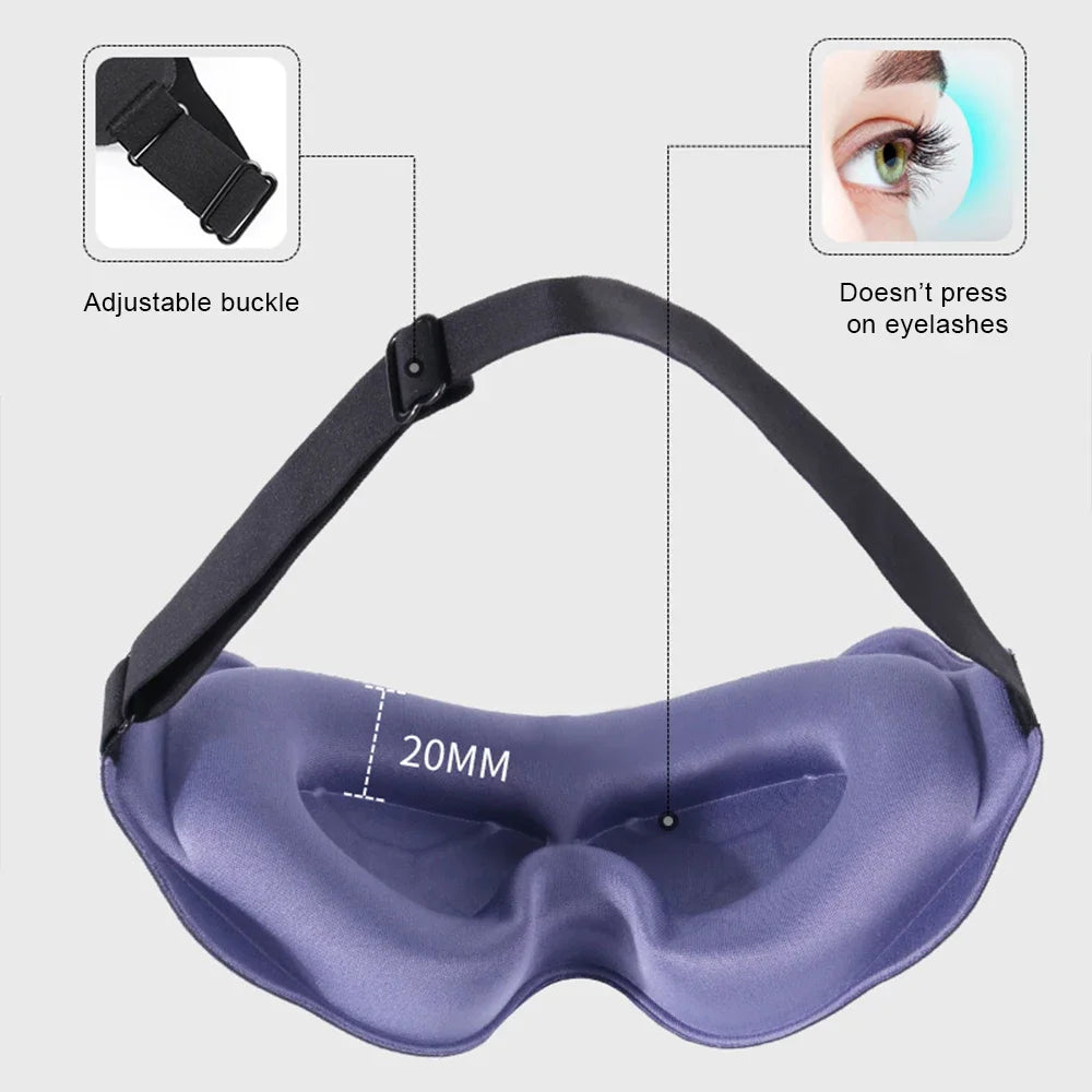 3D Contoured Sleep Mask-Soft Padded Light- Blocking Eye Mask