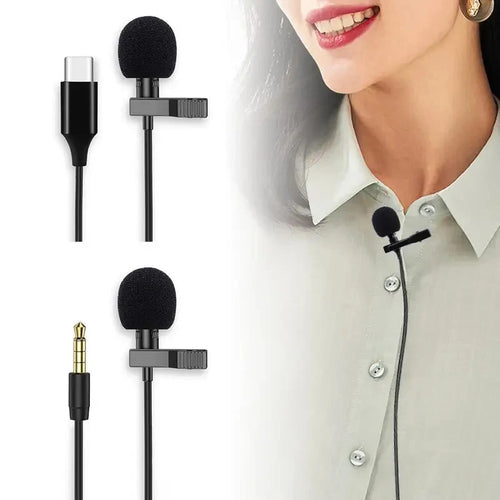 1/3/5pcs Portable 3.5mm/Type C Mini Microphone For Phone Clip-On Lapel Lavalier Professional Mic For PC Laptop Mobile Microphone