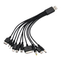 10In1 USB to Multi-ports USB Cable Universal Phone Charging Cable Multi-head Charging Cable Cord For Samsung Nokia Phone Charger