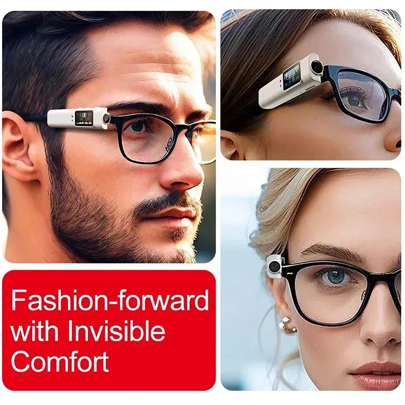 Mini Body Camera 2.7K HD Wearable FPV Eyeglasses Video Shooting WiFi Headset Glasses Action Cameras for Walking Travel Cycling